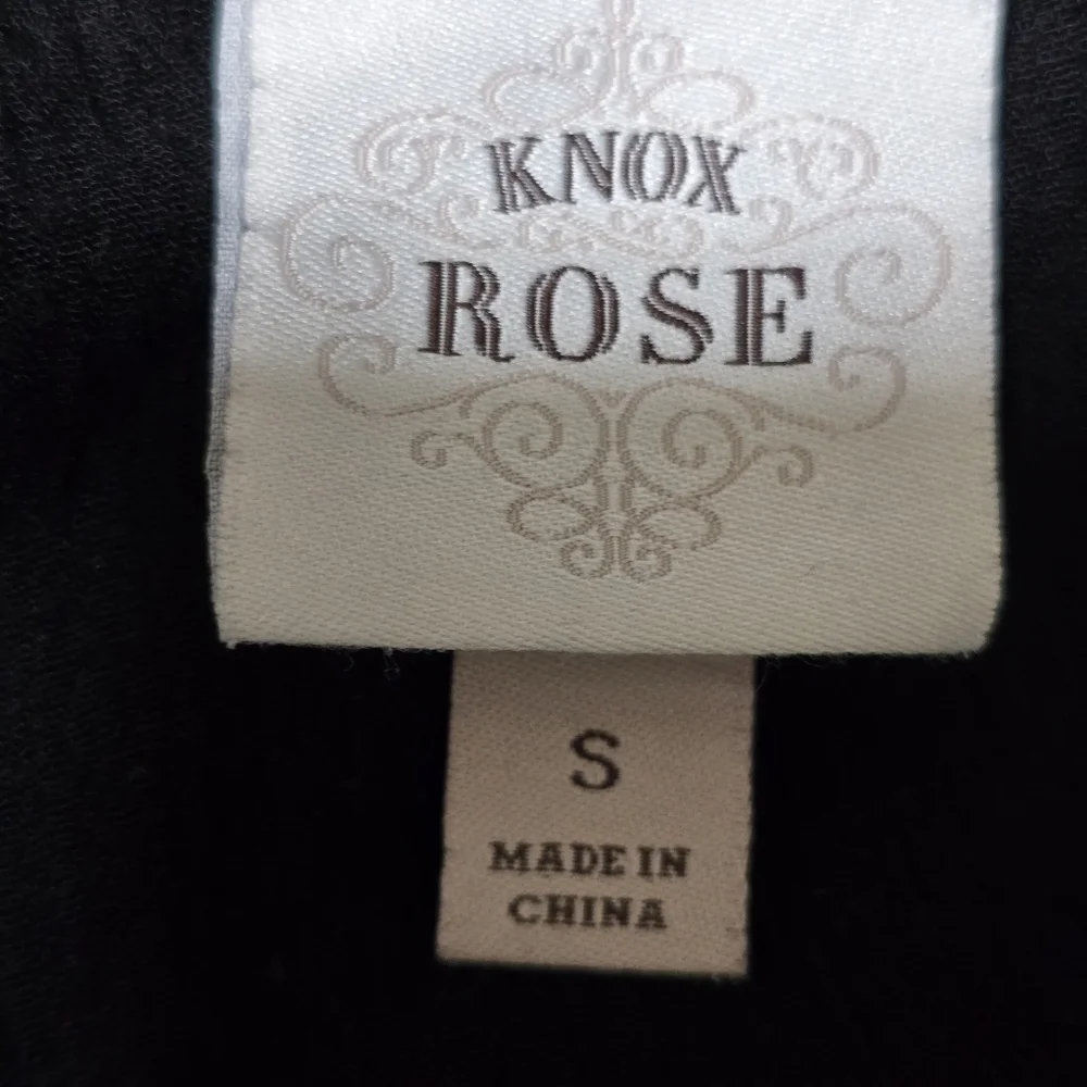 KNOX ROSE size Small Sleeveless Embroidered Tie Waist‎ Button Boho Dress Black